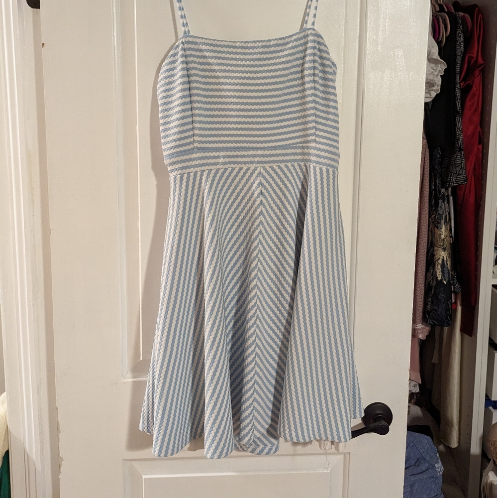 Striped blue dress with pockets!